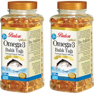 Omega 3 Balık Yağı 200 Yumuşak Kapsül 1000 Mg x 2 Adet