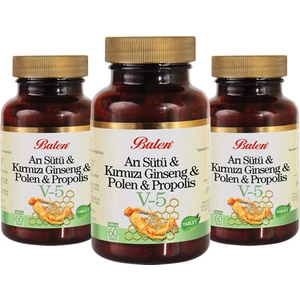 (V5) Arı Sütü & Kırmızı Ginseng & Polen & Propolis Tablet x 3 Adet