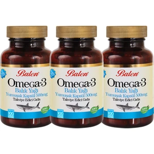 Omega 3 Balık Yağı 100 Yumuşak Kapsül 500 Mg x 3 Adet