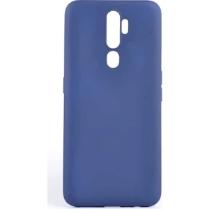 Tekno Grup Oppo A5 2020 Kılıf Mat Premium Silikon Kılıf - Lacivert + Cam Ekran Koruyucu