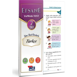 Açı Yayınları 7. Sınıf Türkçe Çek Kopart Yaprak Test