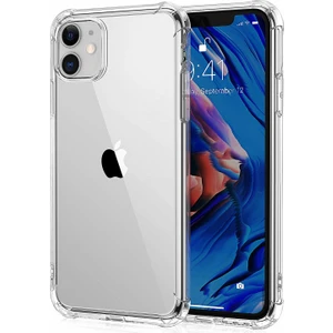 Apple iPhone 11 Antishock Premium Şeffaf Silikon Kılıf  + Nano Ekran Koruyucu - Şeffaf