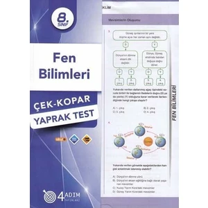 4 Adım Yayınları 4 Adım 8. Sınıf Fen Bilimleri Çek Kopar Yaprak Test