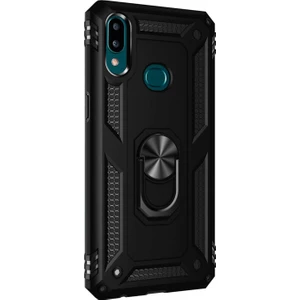 Samsung Galaxy A10s Kılıf Military Ring Holder - Siyah