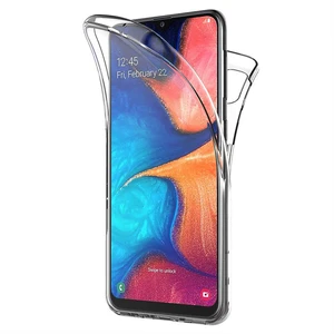 Samsung Galaxy A20 Kılıf 6 tarafı tam full koruma 360 Clear Soft - Şeffaf