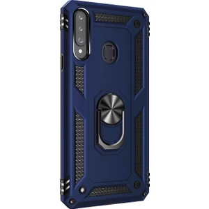 Samsung Galaxy A20s Kılıf Military Ring Holder - Lacivert