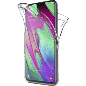 Samsung Galaxy A40 Kılıf 6 tarafı tam full koruma 360 Clear Soft - Şeffaf