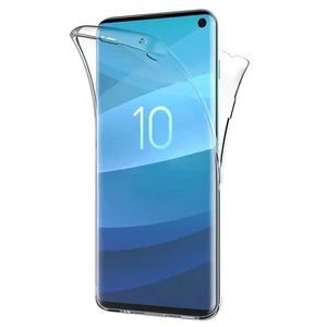 Samsung Galaxy S10 Kılıf 6 tarafı tam full koruma 360 Clear Soft - Şeffaf