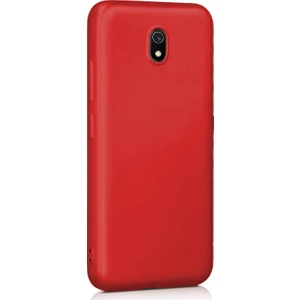 Xiaomi Redmi 8A Mat Silikon Kılıf - Kırmızı