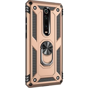 Xiaomi Redmi K20 Kılıf Military Ring Holder - Gold