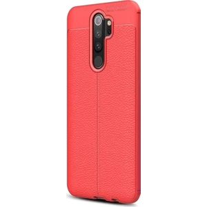 Xiaomi Redmi Note 8 Pro Kılıf Deri Dokulu Silikon - Kırmızı