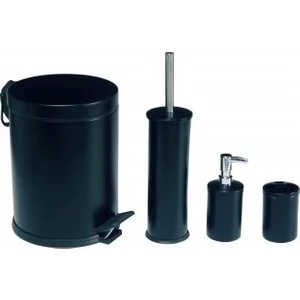 4'lü Set 5 Litre Çöp Kovası - Klozet Fırçası Siyah