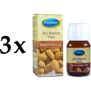 3'lü  Mecitefendi Acı Badem Yağı 3 x 20 ml