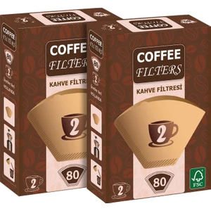 Coffee Filters Filtre Kahve Kağıdı No:2 80'li @ 2 Paket