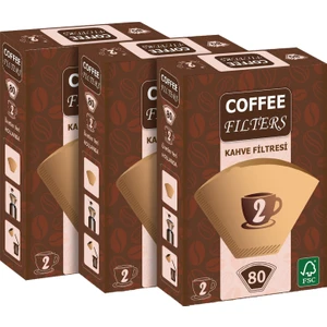 Coffee Filters Filtre Kahve Kağıdı No:2 80'li @ 3 Paket