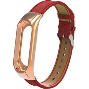 Mi Band 4 Deri Kayış Kordon Kırmızı