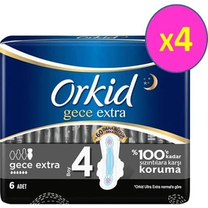 Ultra Extra Hijyenik Ped Gece Extra Tekli Paket 6x4 Ped