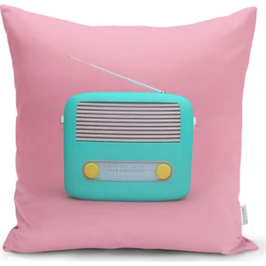 Nostaljik Radyo Temalı Dijital Baskılı Yastık Kırlent Kılıfı