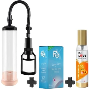 Vajina Başlıklı Penis Pompası +  + 6 Adet Kondom