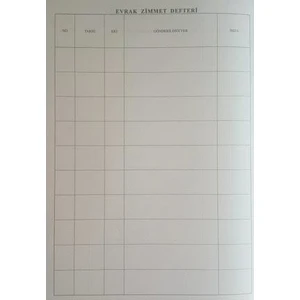 Evrak Zimmet Defteri 96 Yaprak Ciltli 22 x 31 cm
