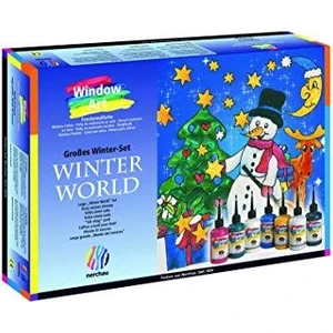 Winter World Cam Boya Seti Sökülebilir Cam Boya 8 Renk x 80 Ml.+Aksesuarlar
