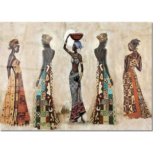 Cam Tablo Altın Kadınlar 50 x 70 cm Uv Baskı Temperli