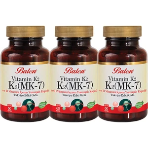 Vitamin K2- K2 Mk-7 ve D Vitamini Içeren Yumuşak Kapsül x 3 Adet