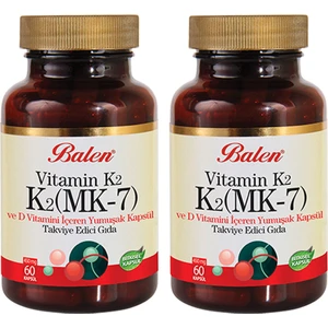Vitamin K2- K2 Mk-7 ve D Vitamini Içeren Yumuşak Kapsül x 2 Adet