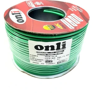 Onli RG6U6 Yeşil Anten Kablosu 64TEL 100 mt