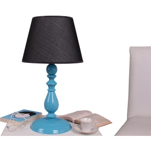 Umur Aydınlatma Otto Turkuaz Ayak Siyah Şapkalı Abajur