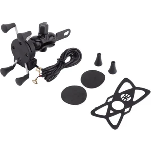 Motosiklet Telefon Tutucu Usb Şarj Çıkışlı Gidon Bağlantılı