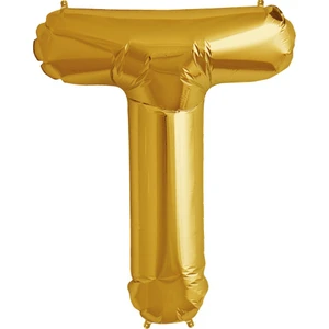 T Harfi Altın Gold Folyo Balon Harf 100 cm