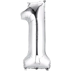 Gümüş Folyo Balon 1 Rakamı 100 cm
