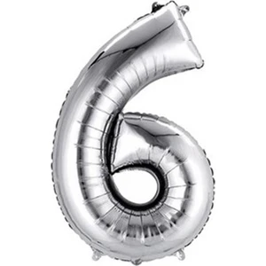 Gümüş Folyo Balon 6 Rakamı 70 cm