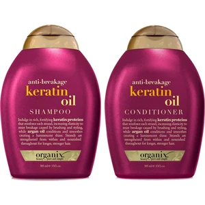 OGX Keratin Oil Şampuan 385 ml + Saç Kremi 385 ml