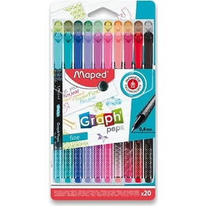 Fineliner 0.4 mm Desenli 20 Renkli