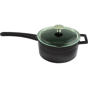 Döküm Süt/sos Tenceresi Çap(Ø) 16 cm Siyah Cam Kapak