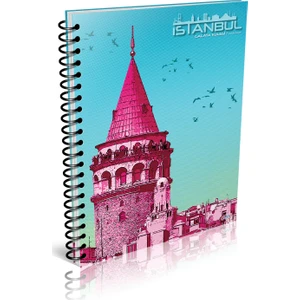 A-4 120/1 (İstanbul) Spiralli Plastik Kapak Defter 4 Renkli