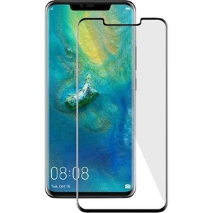 Tekno Grup Huawei Mate 20 Pro Tam Kaplayan Şeffaf Silikon Kılıf + 5D Cam Ekran Koruyucu - Şeffaf