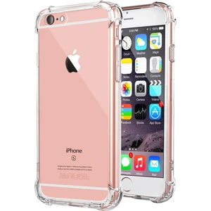 Apple iPhone 6 Köşe Korumalı Darbe Emici Airbag Silikon Kılıf Arka Kapak - Şeffaf