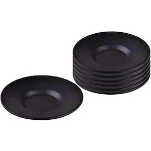 Siyah 6'lı Metal Çay Tabağı
