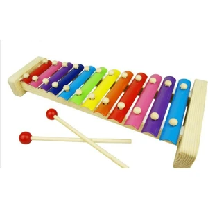 Wooden Toys Eğitici Ahşap Ksilofon 12 Nota 12 Ton 37 cm 12 Tuşlu Sesli Selefon Oyuncak