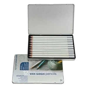 Van Gogh Sketch Set Graphic Eskiz Karakalem Çizim Seti 12'li Metal Kutu