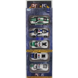 Mega Oyuncak Mega Die Cast 5'li Polis Arabası