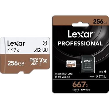 Lexar 256 GB 667X Microsdxc Hafıza Kartı + SD Adaptör Fiyatı