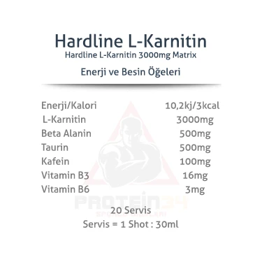 Hardline L Karnitine Matrix 3000 Mg 20 Ampl Thermo Carnitin Fiyat
