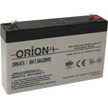 Orion 6V 7.5 Ah 6V 7AH Kuru Bakımsız