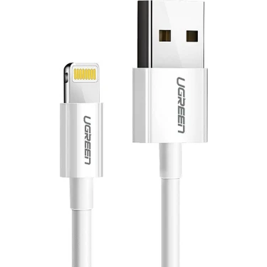 UGREEN Lightning to USB-A MFi Sertifikalı İphone Hızlı Şarj Kablosu, 2 Metre, Beyaz -