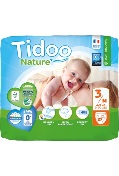 Tidoo Hipoalerjenik-Ekolojik Bebek Bezi No:3 Midi Single 4-9 kg