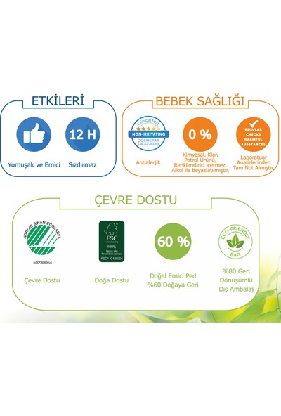 Tidoo Hipoalerjenik-Ekolojik Bebek Bezi No:3 Midi Single 4-9 kg